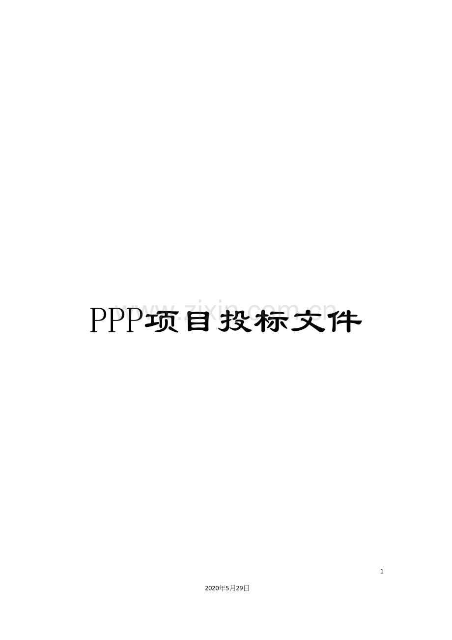 PPP项目投标文件.docx_第1页