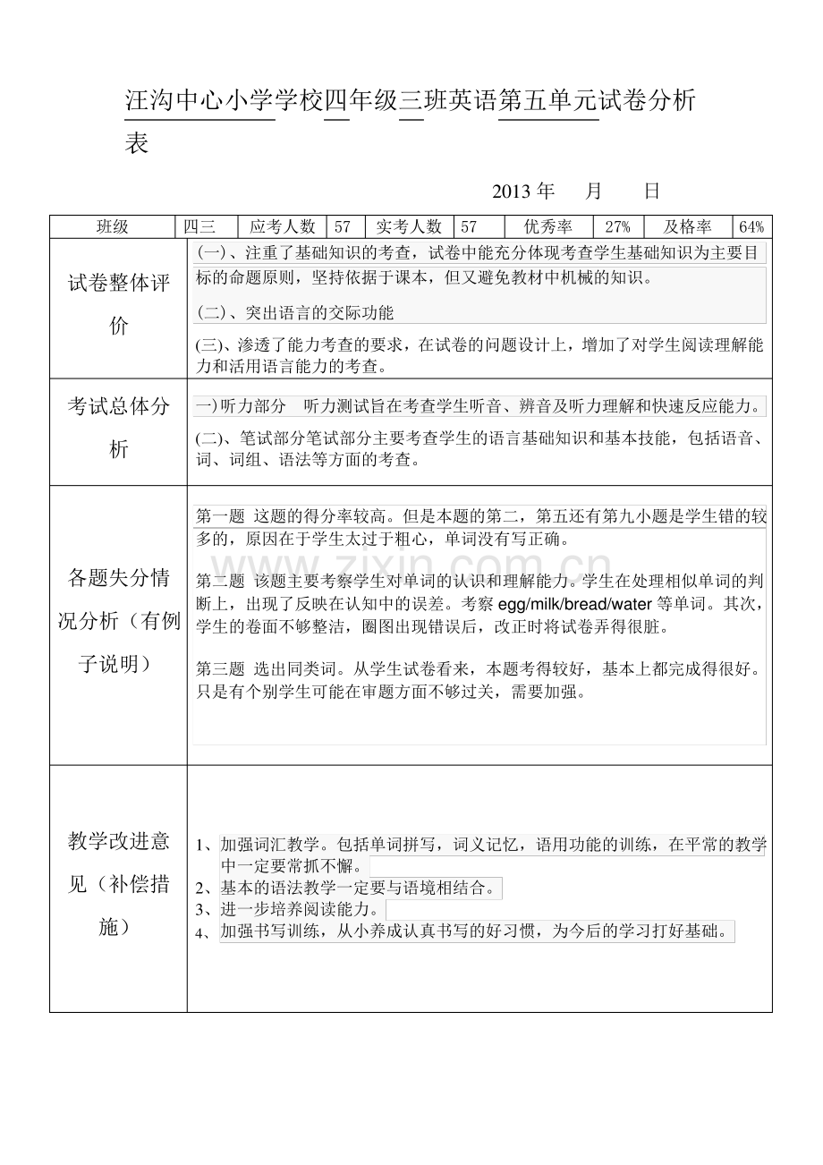 英语试卷分析表.pdf_第1页