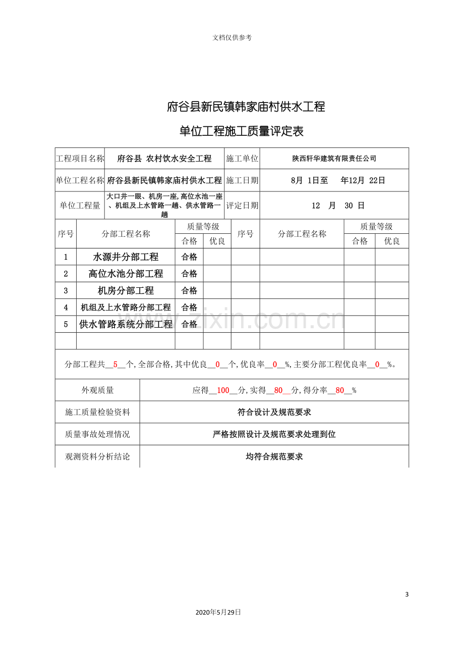 村供水工程施工质量验收评定表.doc_第3页