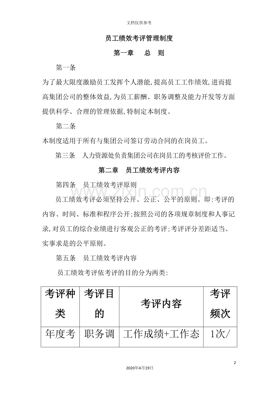 公司员工绩效考评管理制度模板.doc_第2页