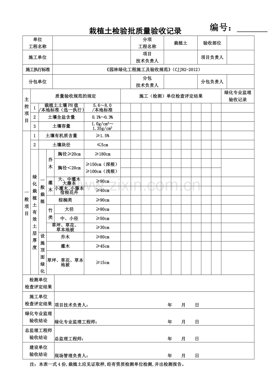 园林绿化工程施工及验收规范表格(全).docx_第2页