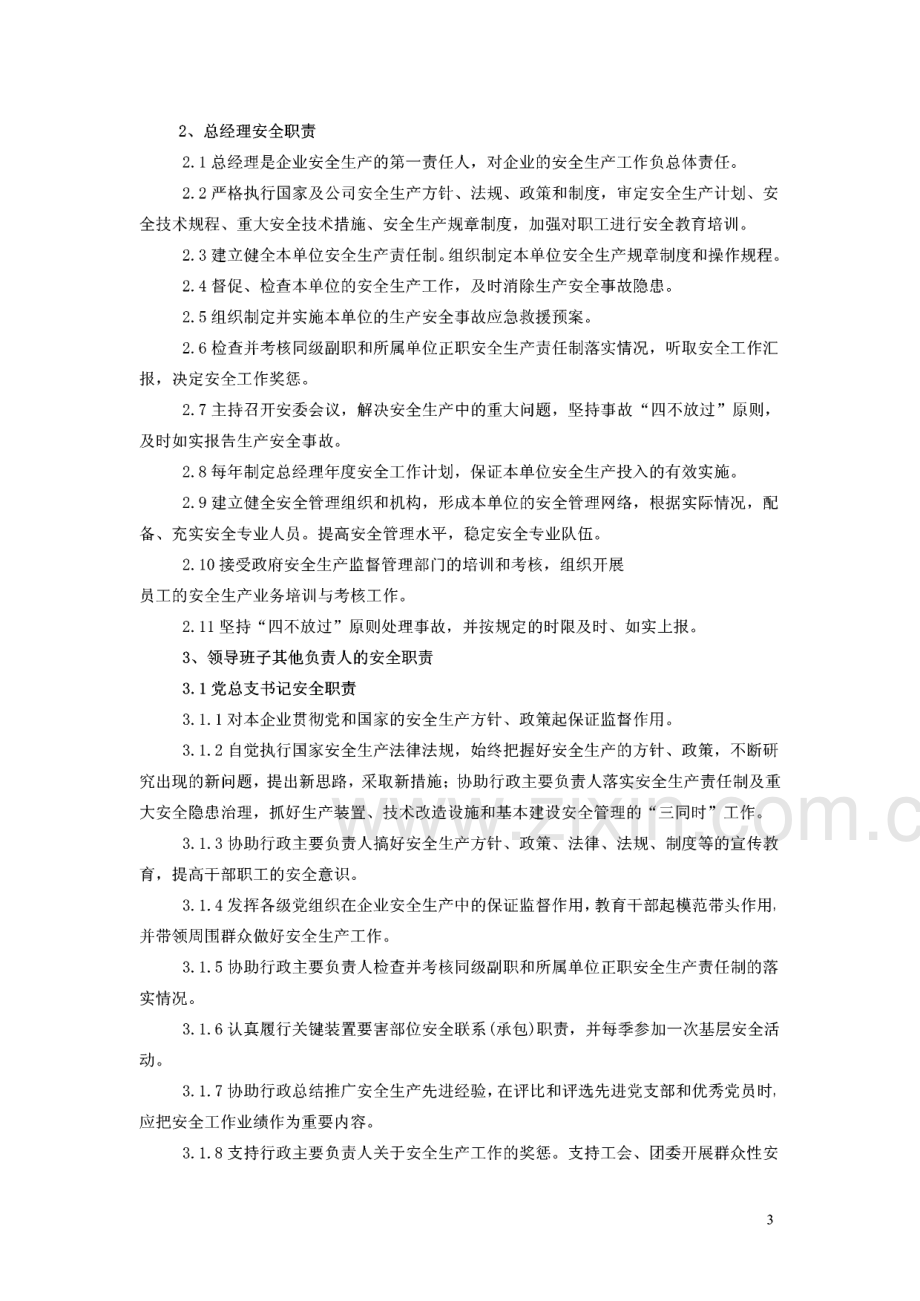 某大型化工企业安全生产责任制和管理制度.pdf_第3页