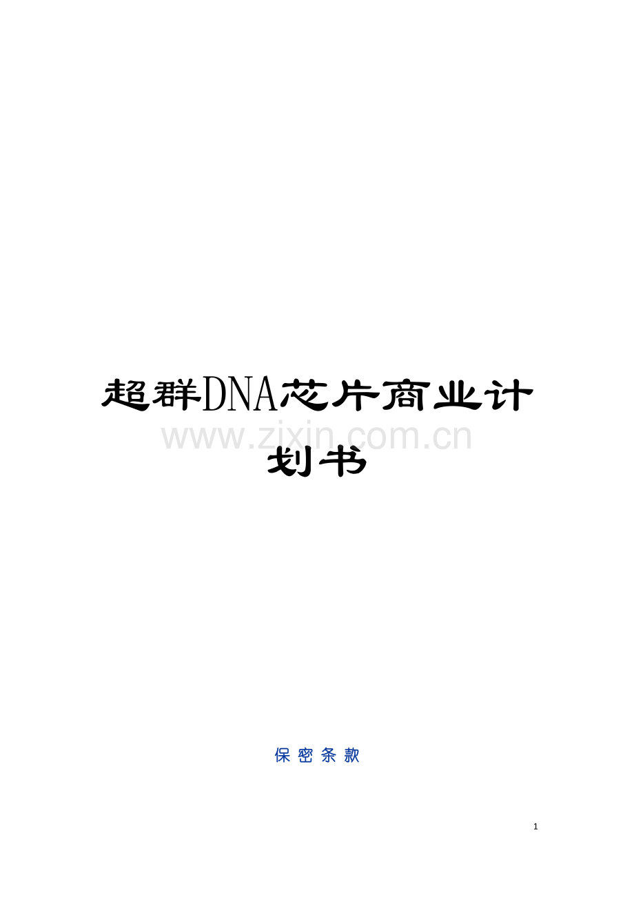 超群DNA芯片商业计划书模板.doc_第1页