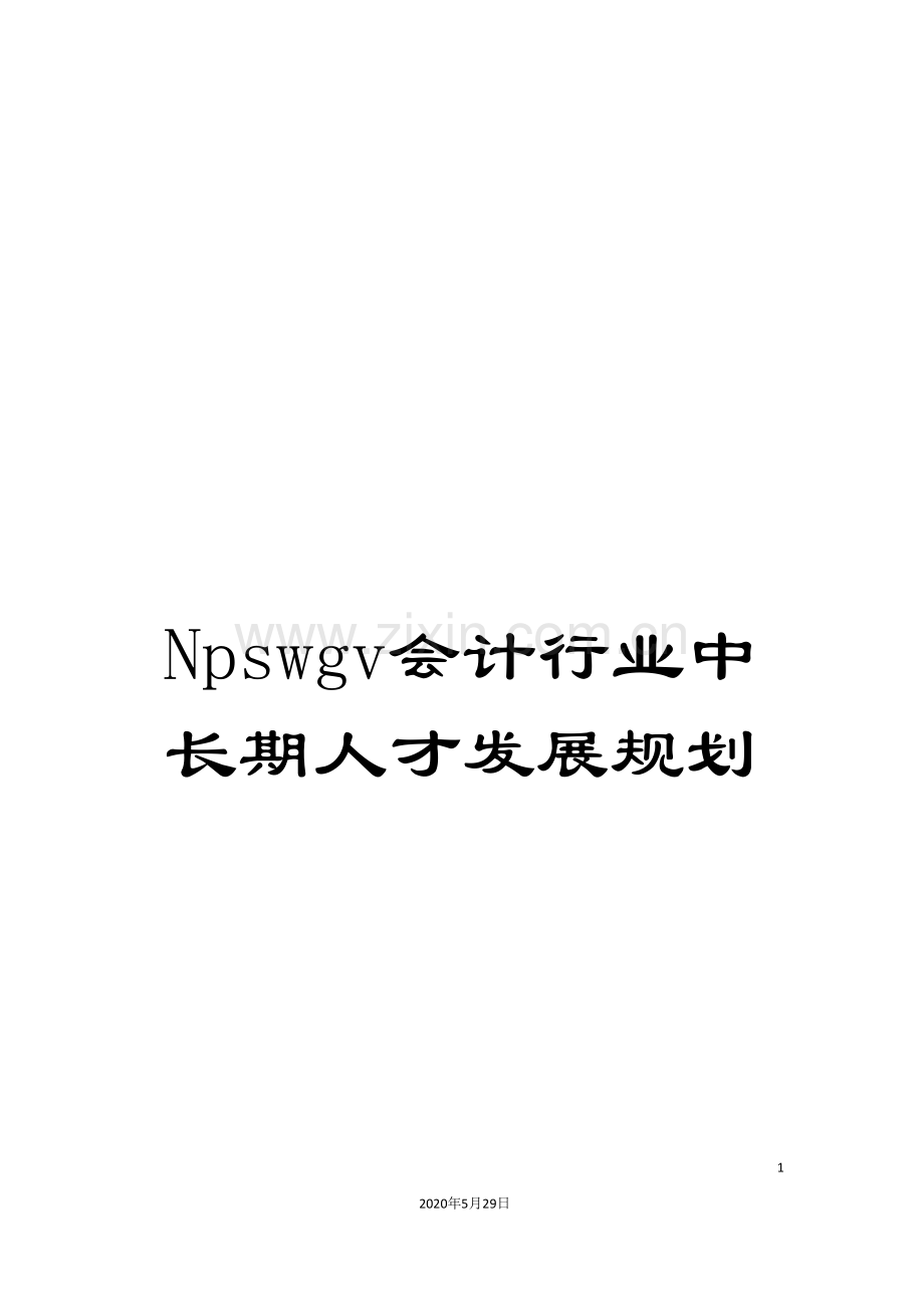 Npswgv会计行业中长期人才发展规划.doc_第1页