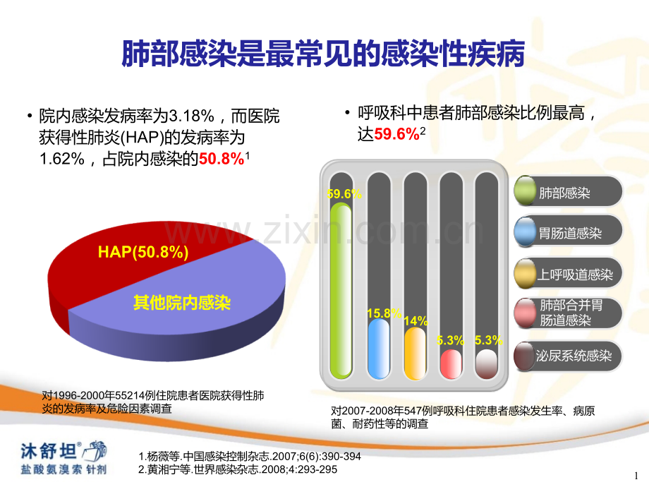 肺部感染的优化治疗沐舒坦针剂在肺部感染治疗中的地位-医学课件.ppt_第1页