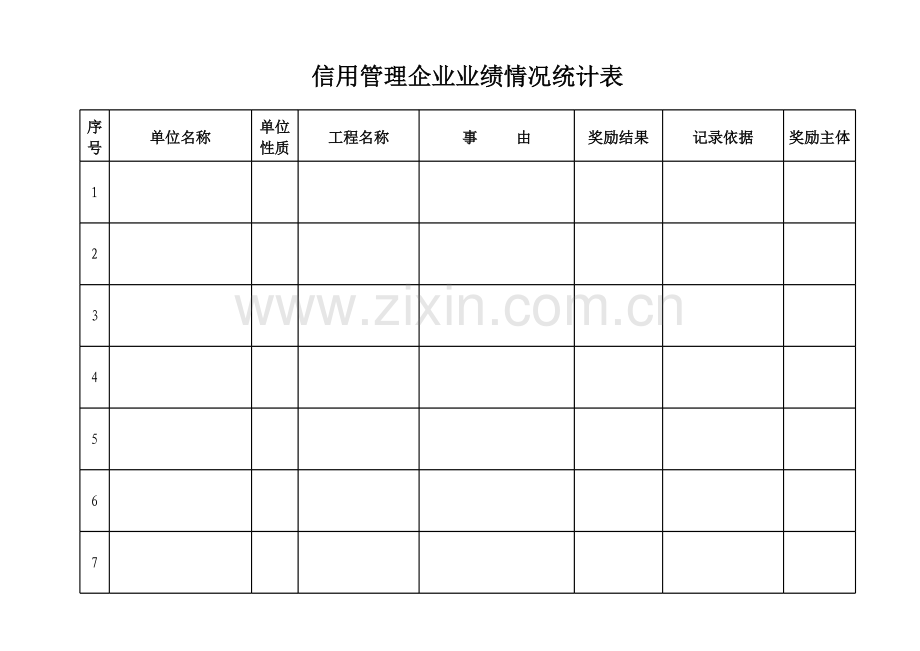 信用管理企业业绩情况统计表.xls_第1页