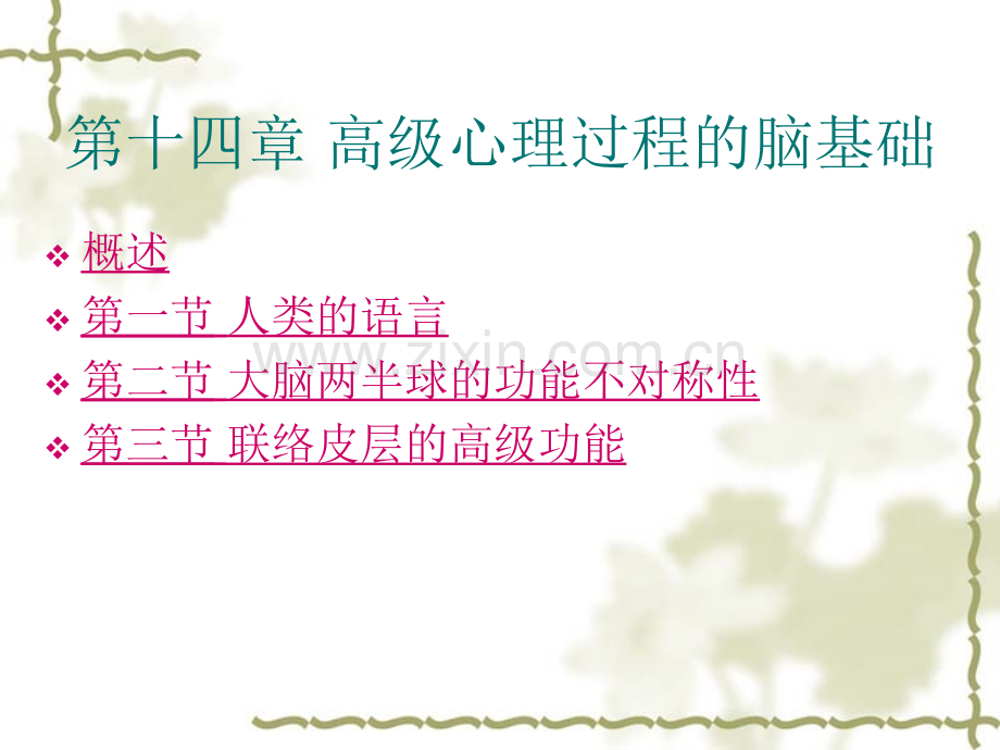 第十四章高级心理过程的脑基础.ppt_第1页