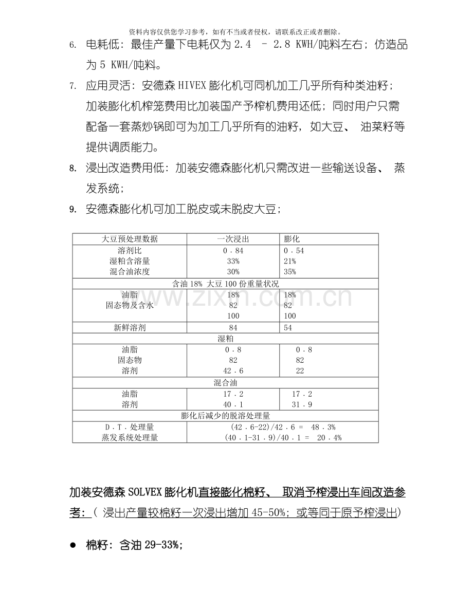 油脂加工各种油籽膨化浸出的工艺条件模板.doc_第3页