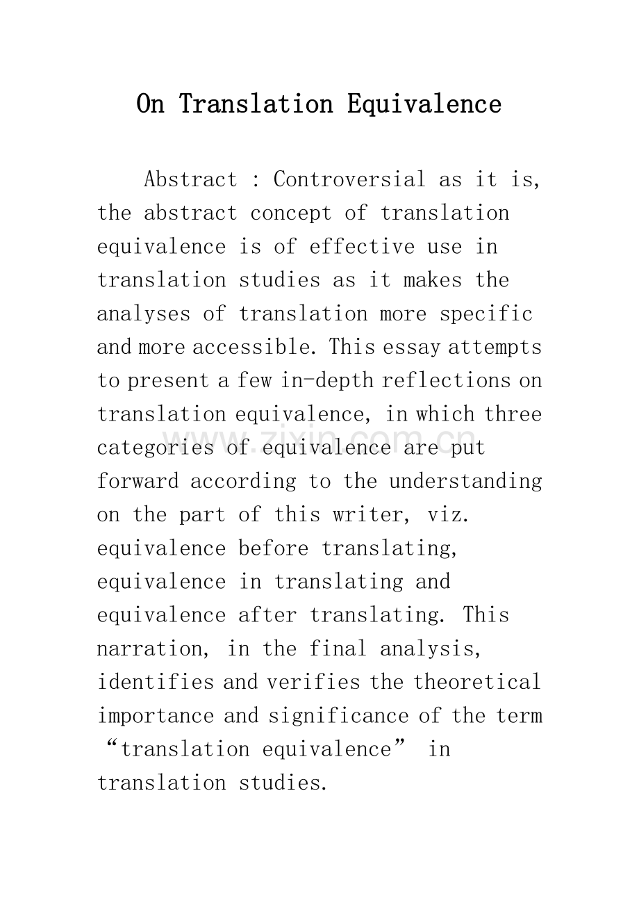 On-Translation-Equivalence.docx_第1页