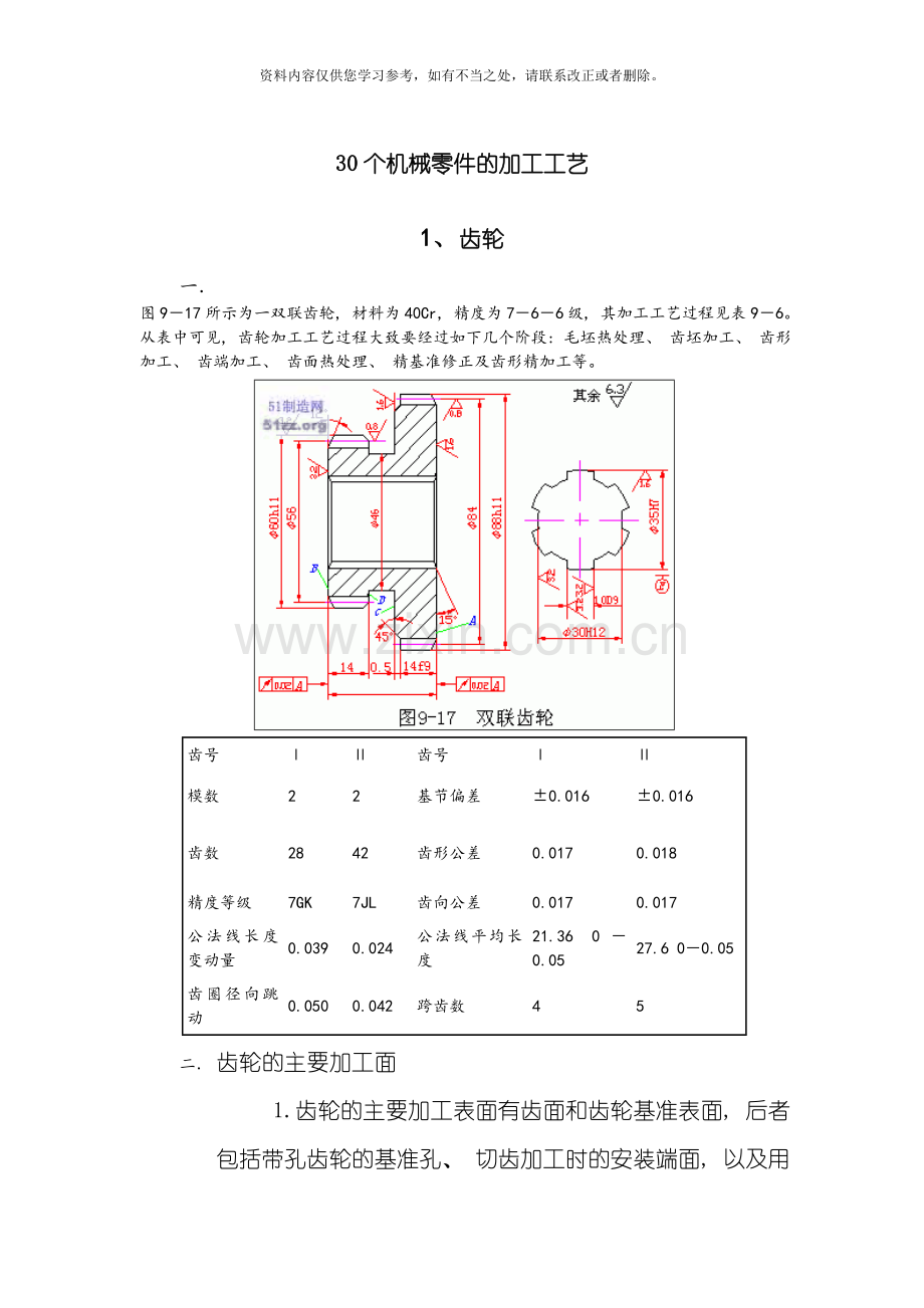 个机械零件的加工工艺样本.doc_第1页