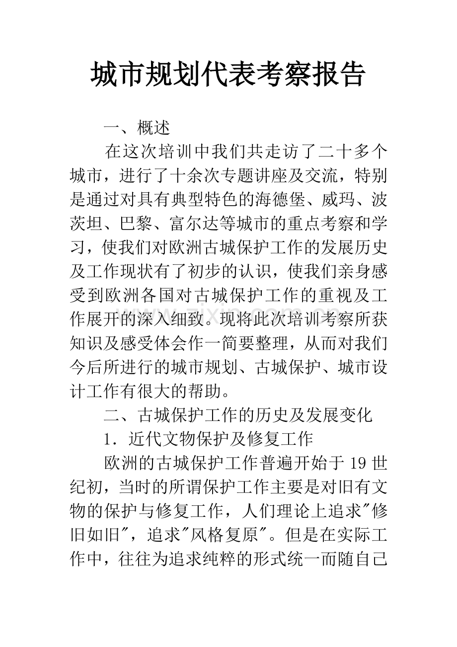 城市规划代表考察报告.docx_第1页