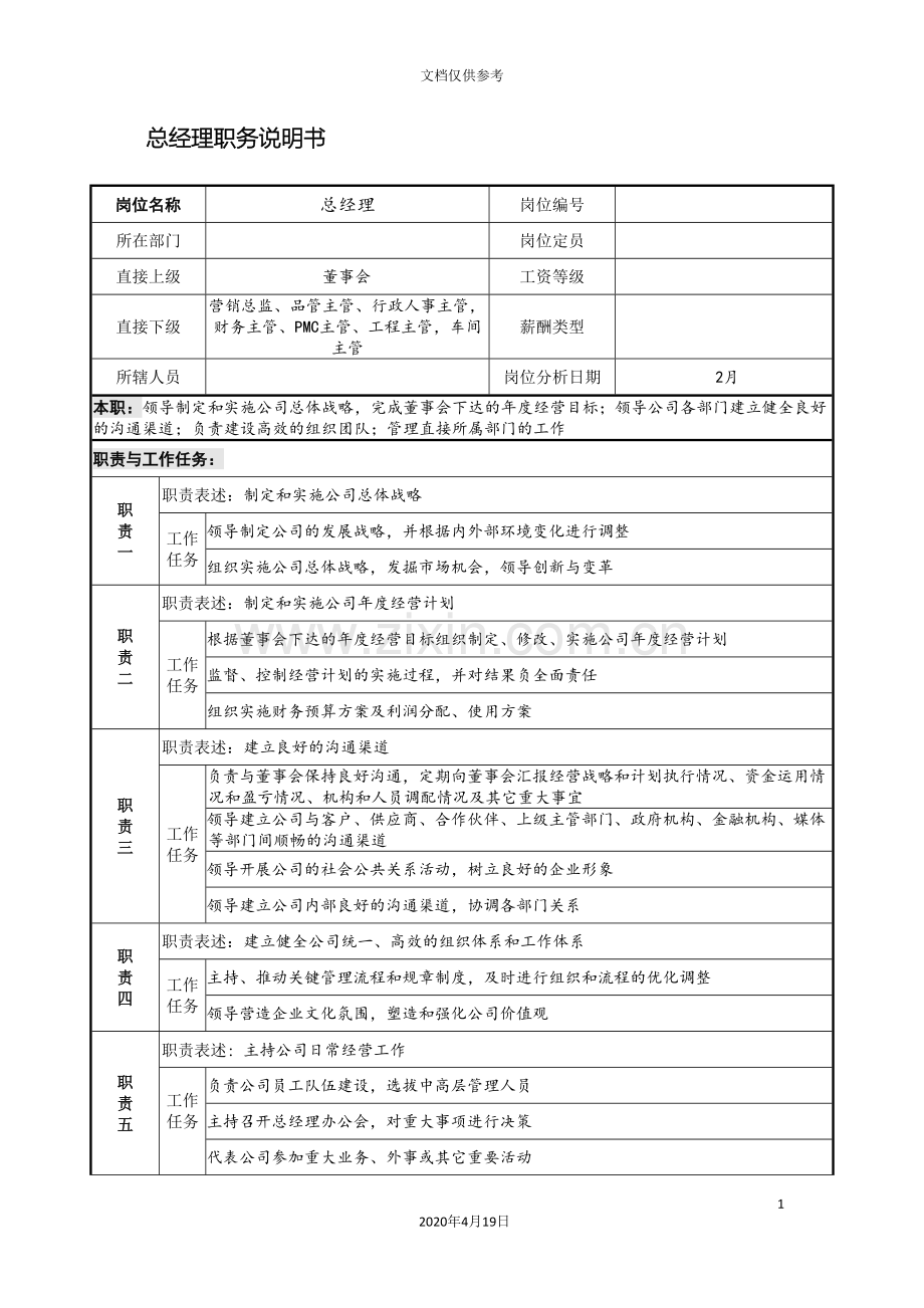 企业岗位说明书范本全集解读.doc_第3页