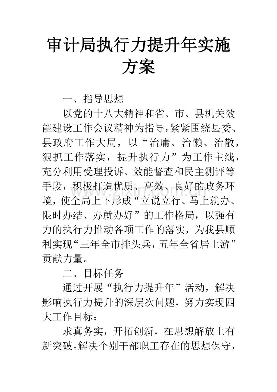 审计局执行力提升年实施方案.docx_第1页