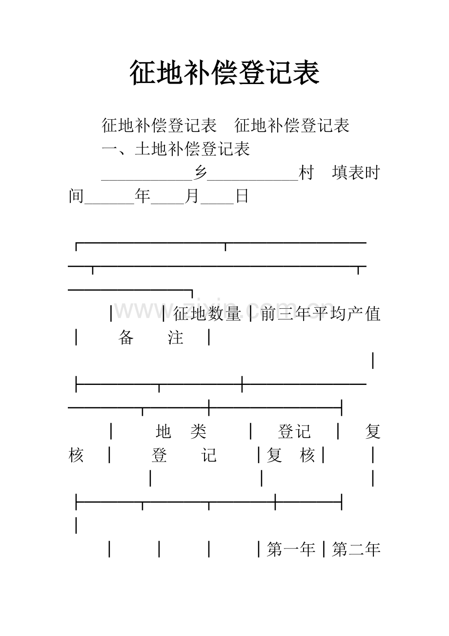 征地补偿登记表.docx_第1页