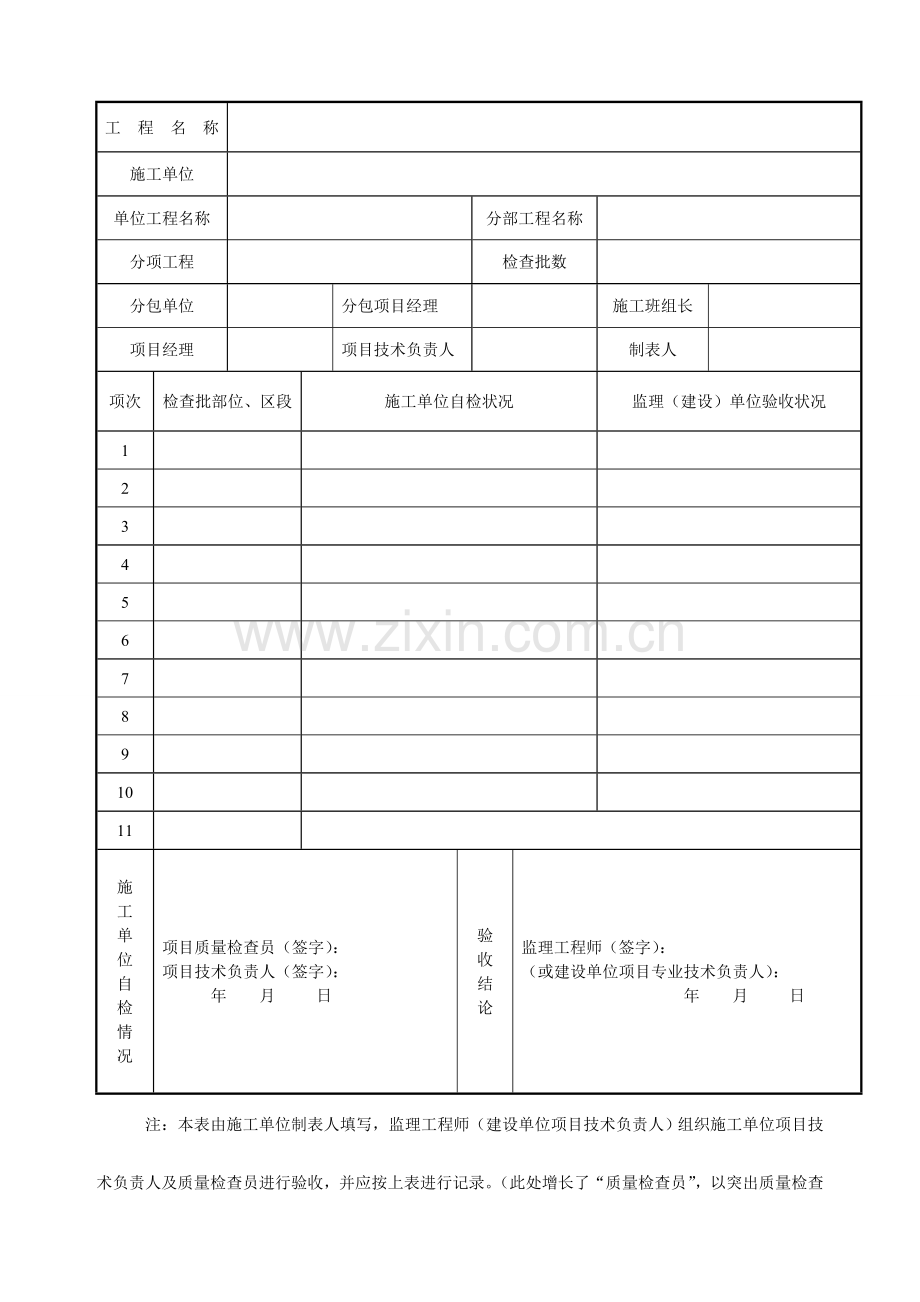 市政道路工程表格.docx_第1页