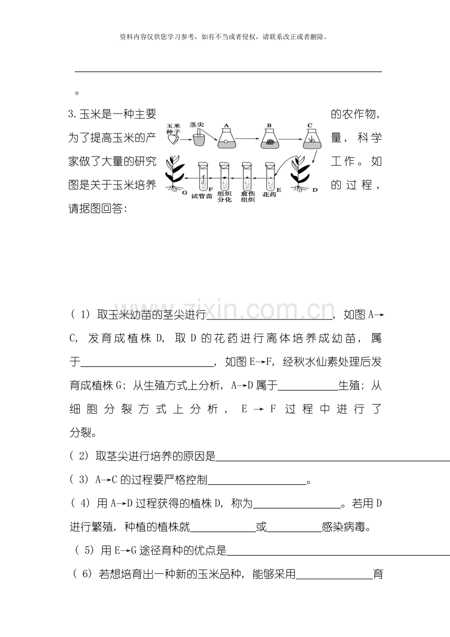 专题二细胞工程模板.doc_第3页