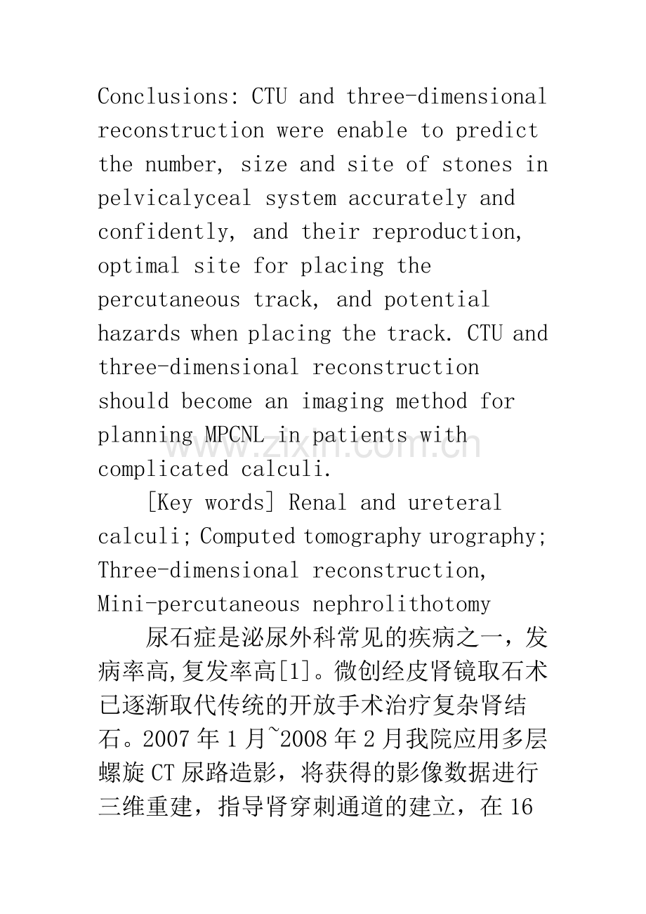 CT尿路造影及三维重建在微创经皮肾镜取石术中的应用.docx_第3页