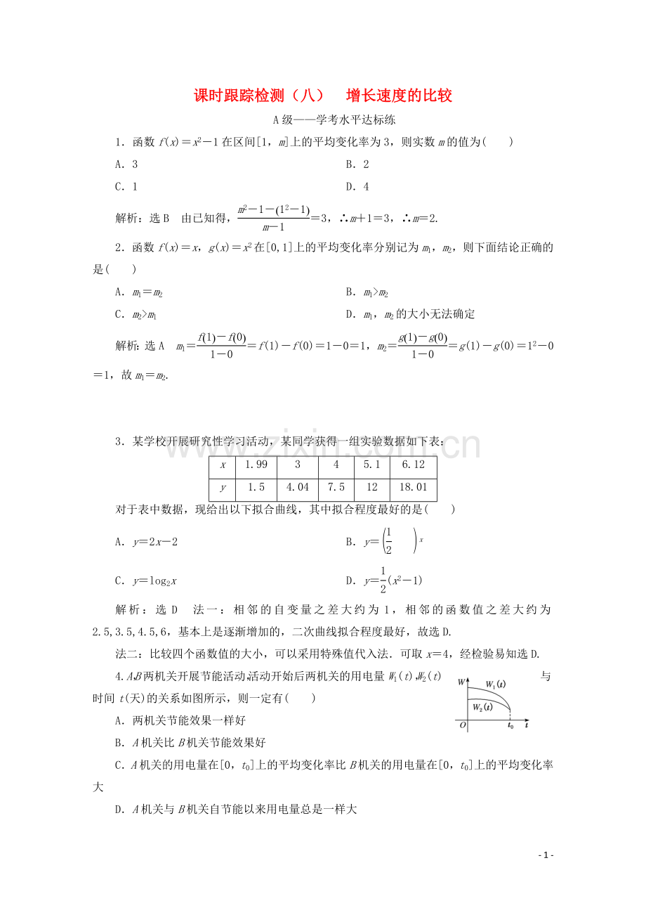 2019_2020学年新教材高中数学课时跟踪检测八增长速度的比较新人教B版必修第二册.doc_第1页