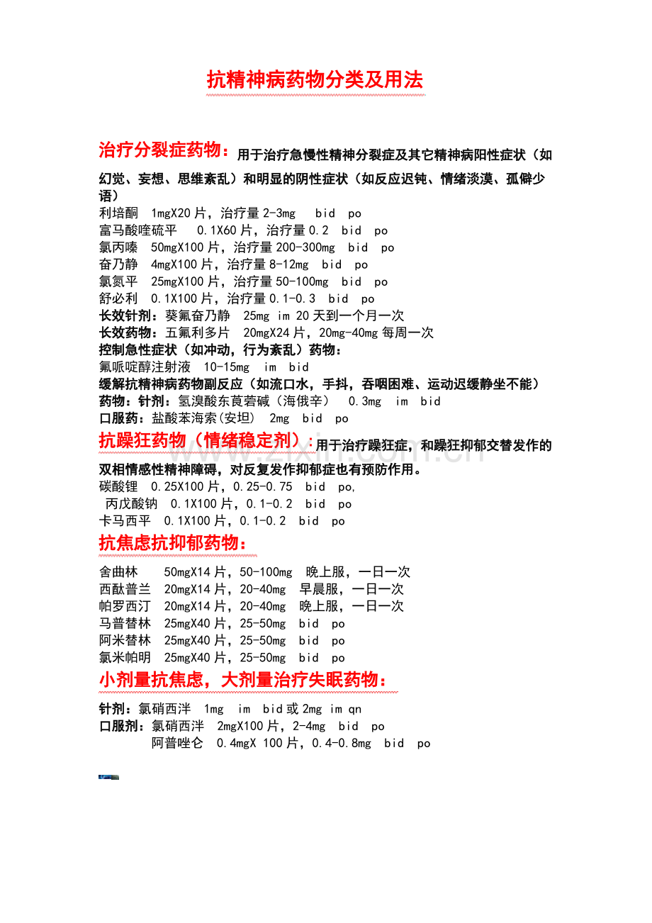 精神科常用药物分类汇总.pdf_第1页