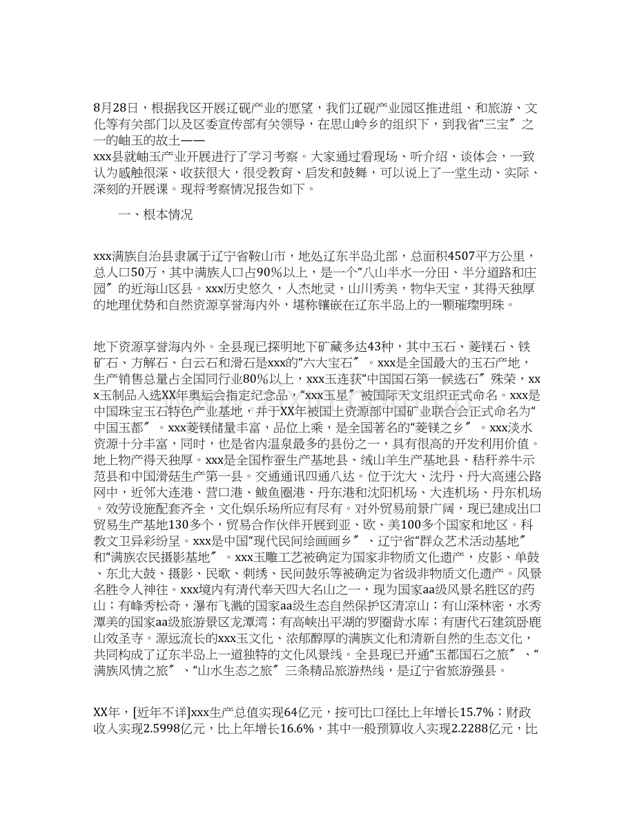 xx县经济产业考察学习报告.docx_第1页