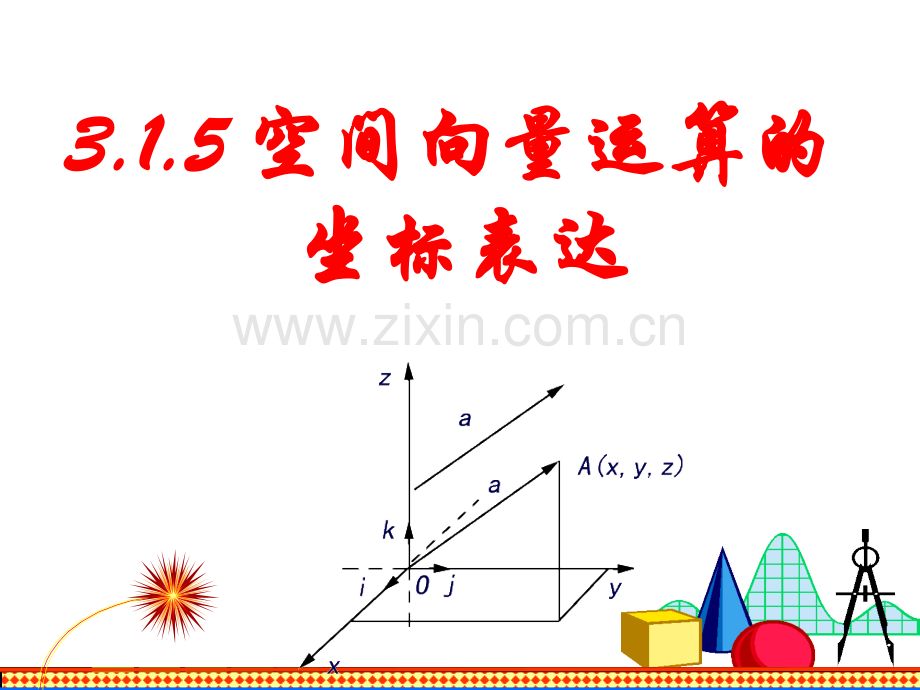 3.1.5空间向量运算的坐标表示微课比赛获奖课件公开课一等奖课件省赛课获奖课件.pptx_第1页