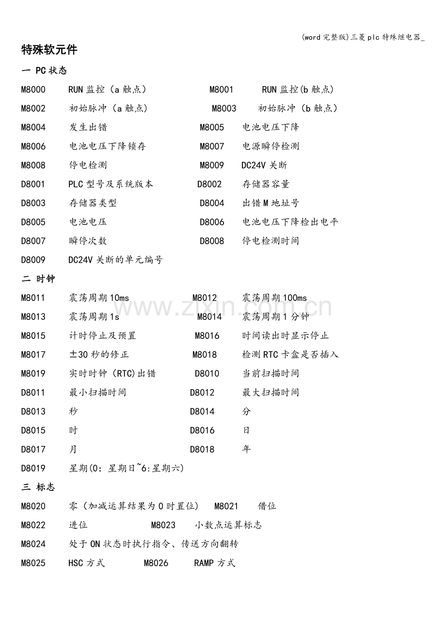 三菱plc特殊继电器-.doc_第1页