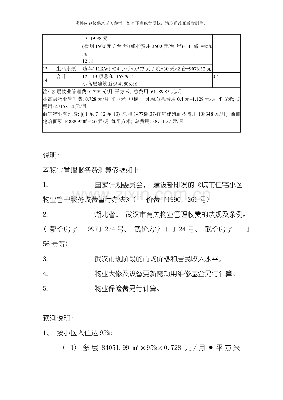 小区物业管理服务费测算方案模板.doc_第2页