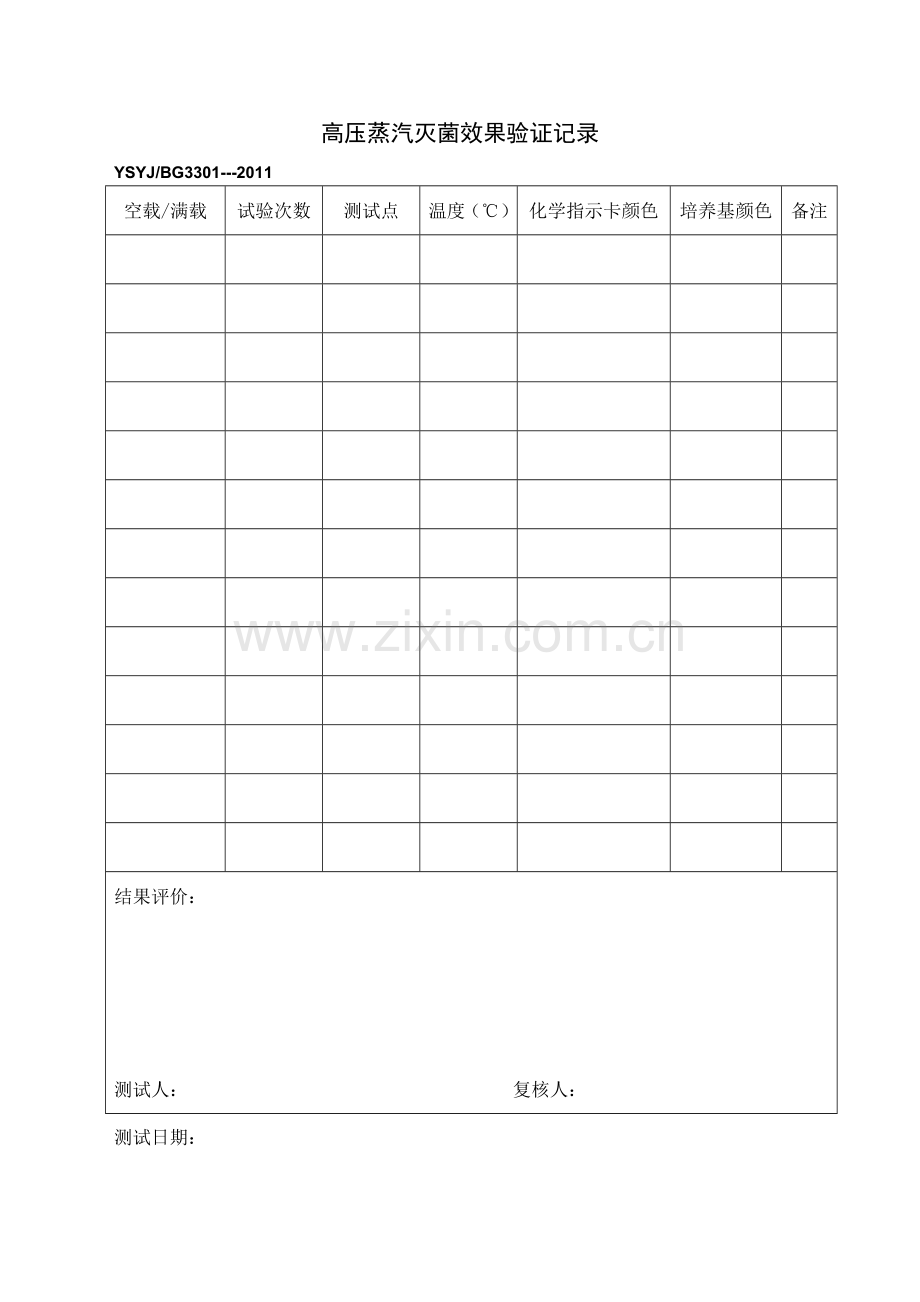 高压蒸汽灭菌效果验证记录.doc_第1页