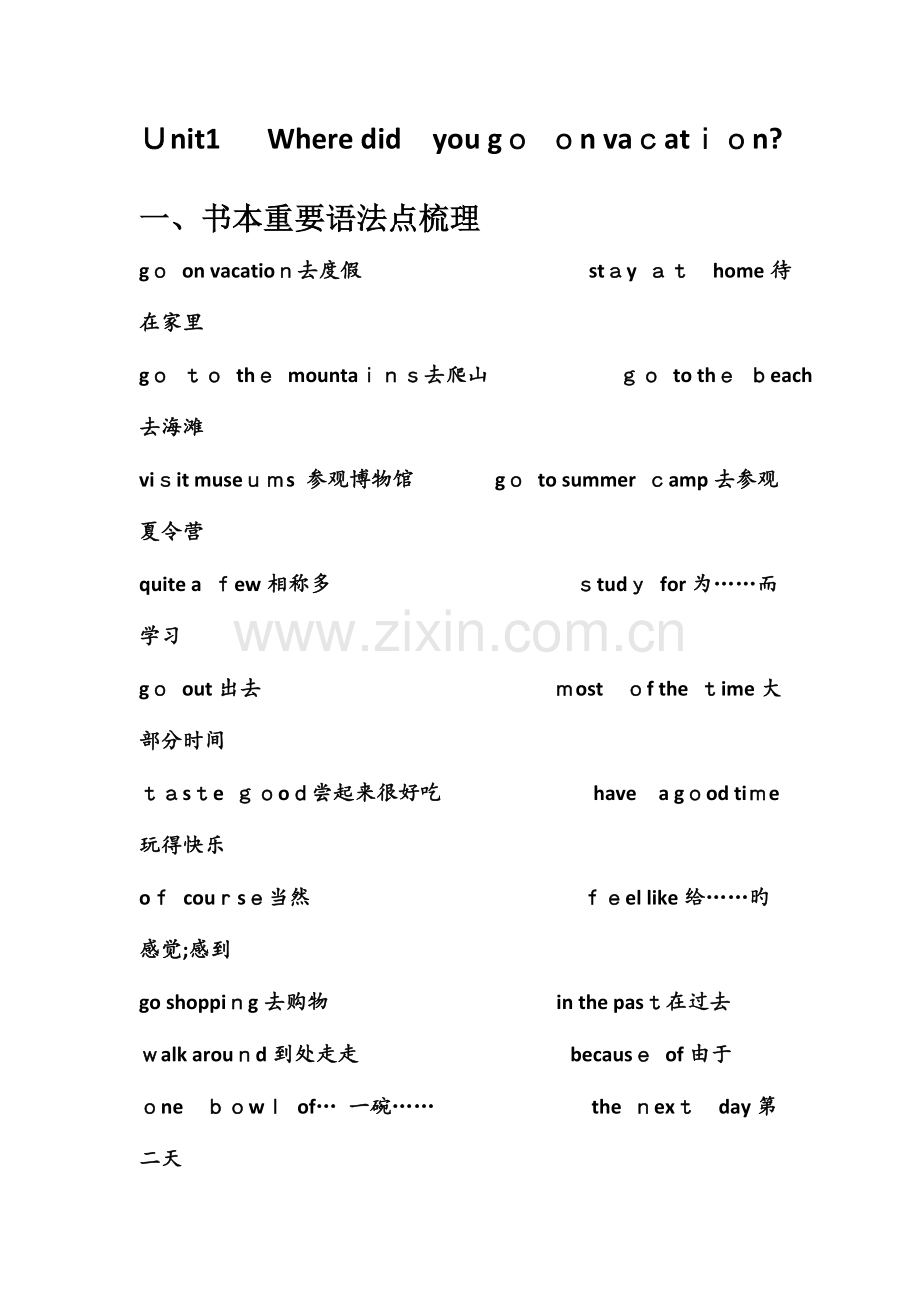 2023年人教版八年级英语上册第一单元知识点归纳.doc_第1页