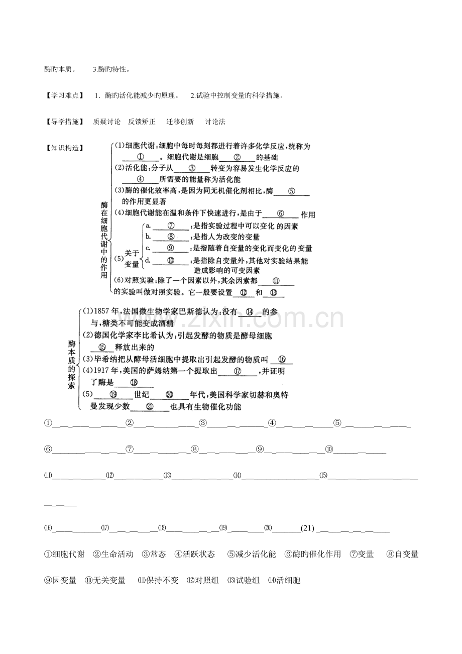 2023年高中生物全套复习资料必修一降低化学反应活化能的酶.doc_第2页