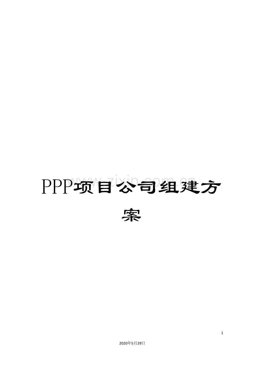 PPP项目公司组建方案.doc_第1页