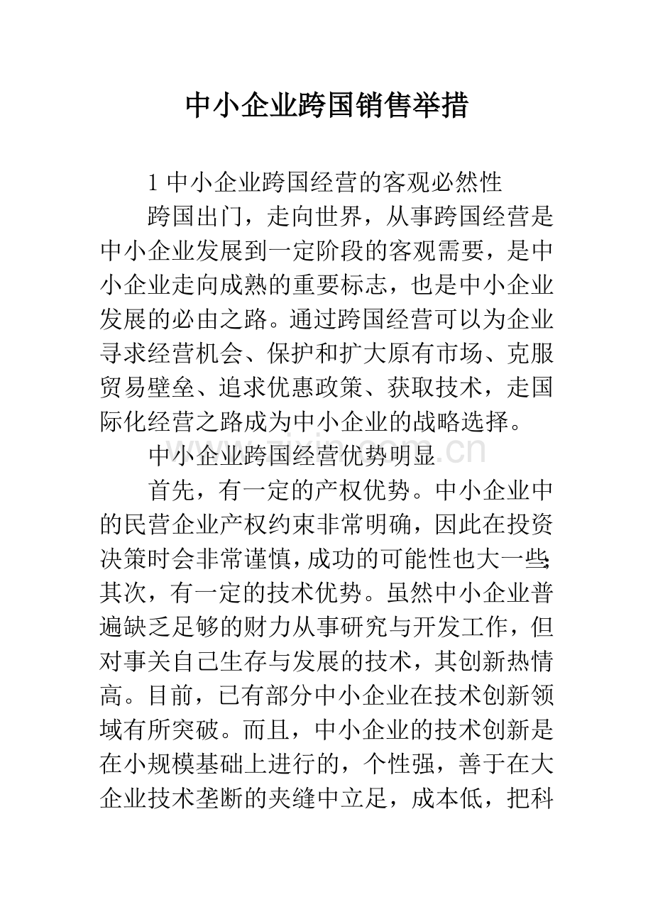 中小企业跨国销售举措.docx_第1页