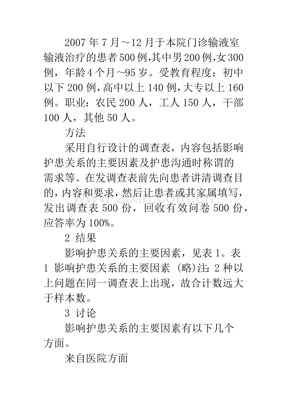 浅论影响医院门诊输液室护患关系的因素及对策.docx_第2页