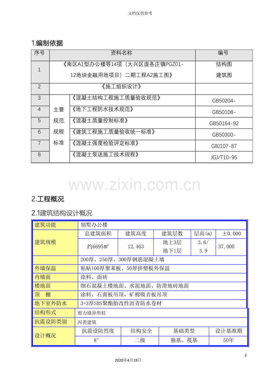 别墅工程混凝土施工方案.doc_第2页