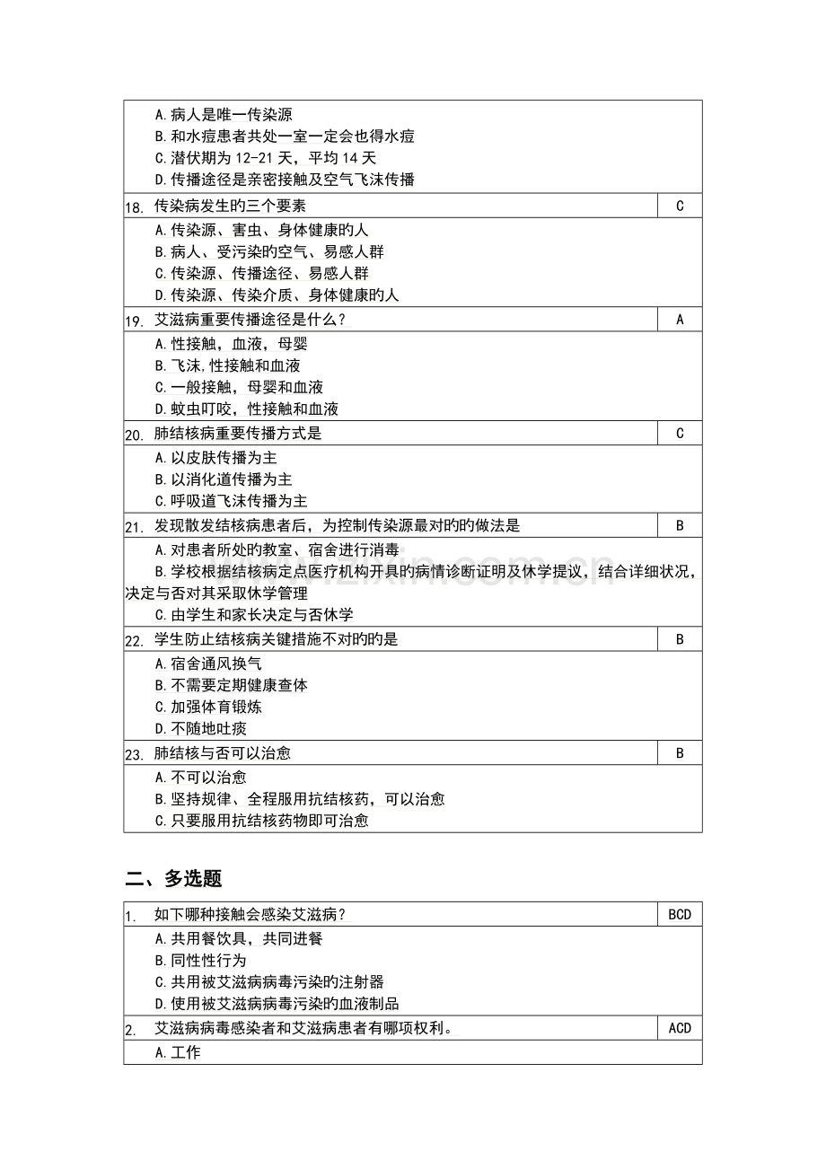 2023年上海市青少年健康知识网上竞赛题库中学组.doc_第3页