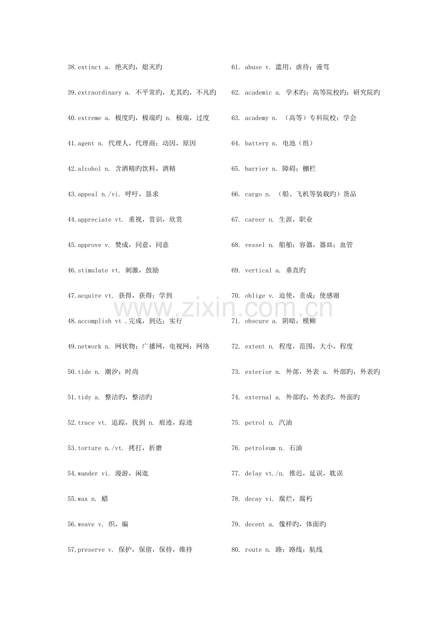 2023年四级核心词汇附高频词汇表.doc_第2页