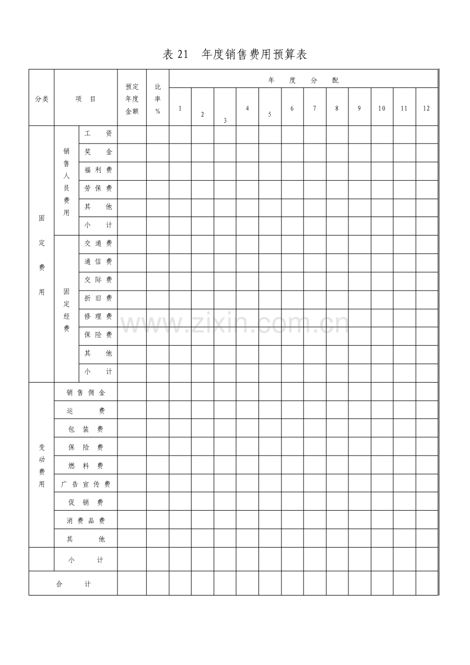 年度销售费用预算表.pdf_第1页