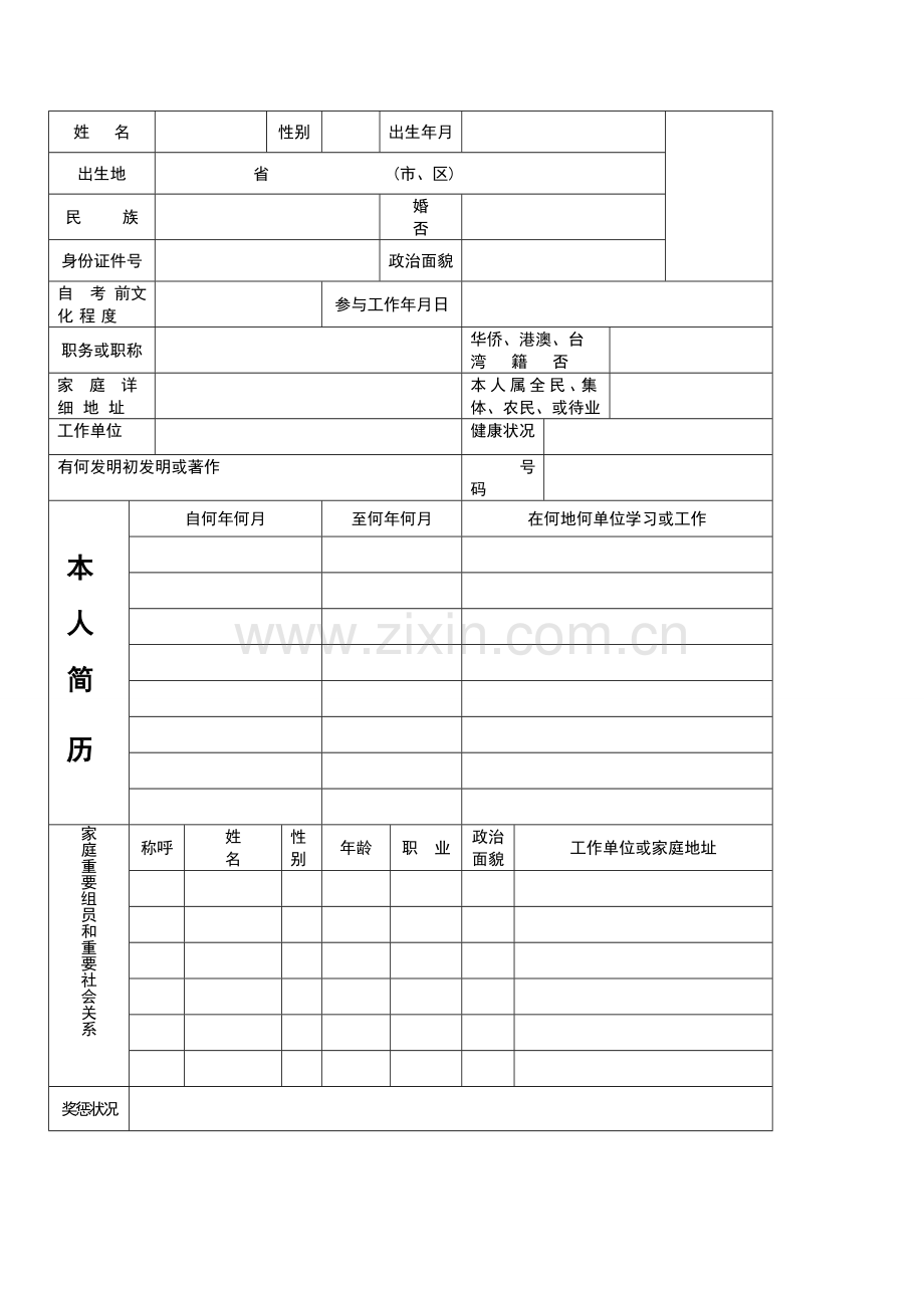 2023年四川省高等教育自学考试自考毕业生登记表.doc_第2页