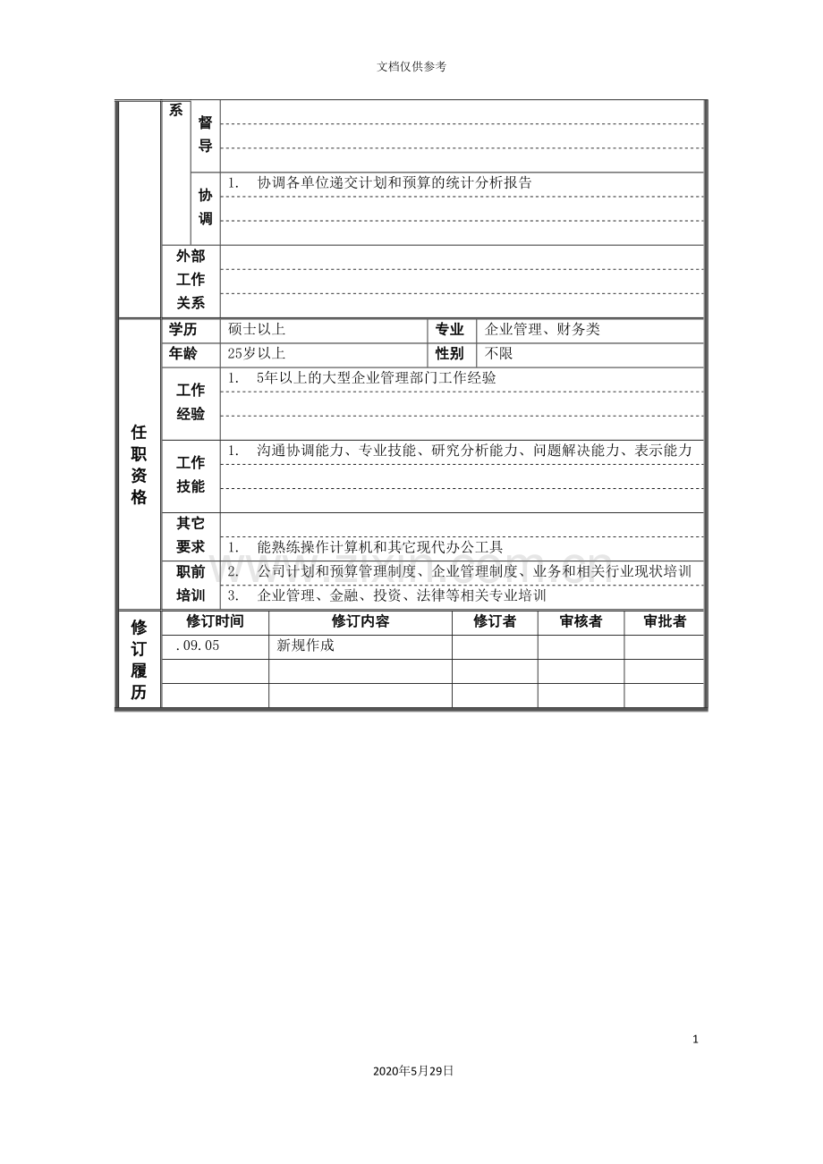 企业管理部计划专员岗位职责.doc_第3页