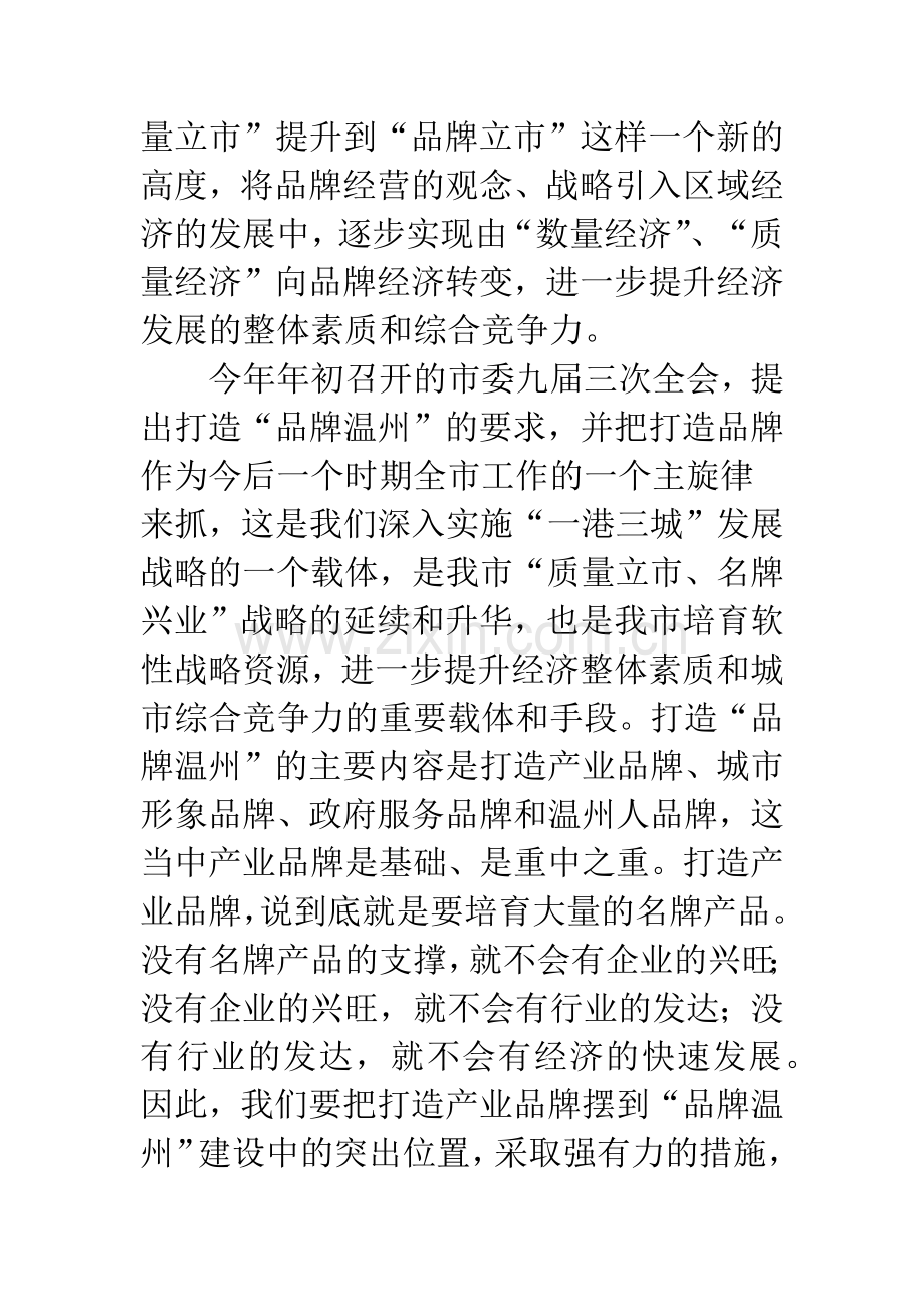 打造产业品牌会上领导讲话.docx_第3页