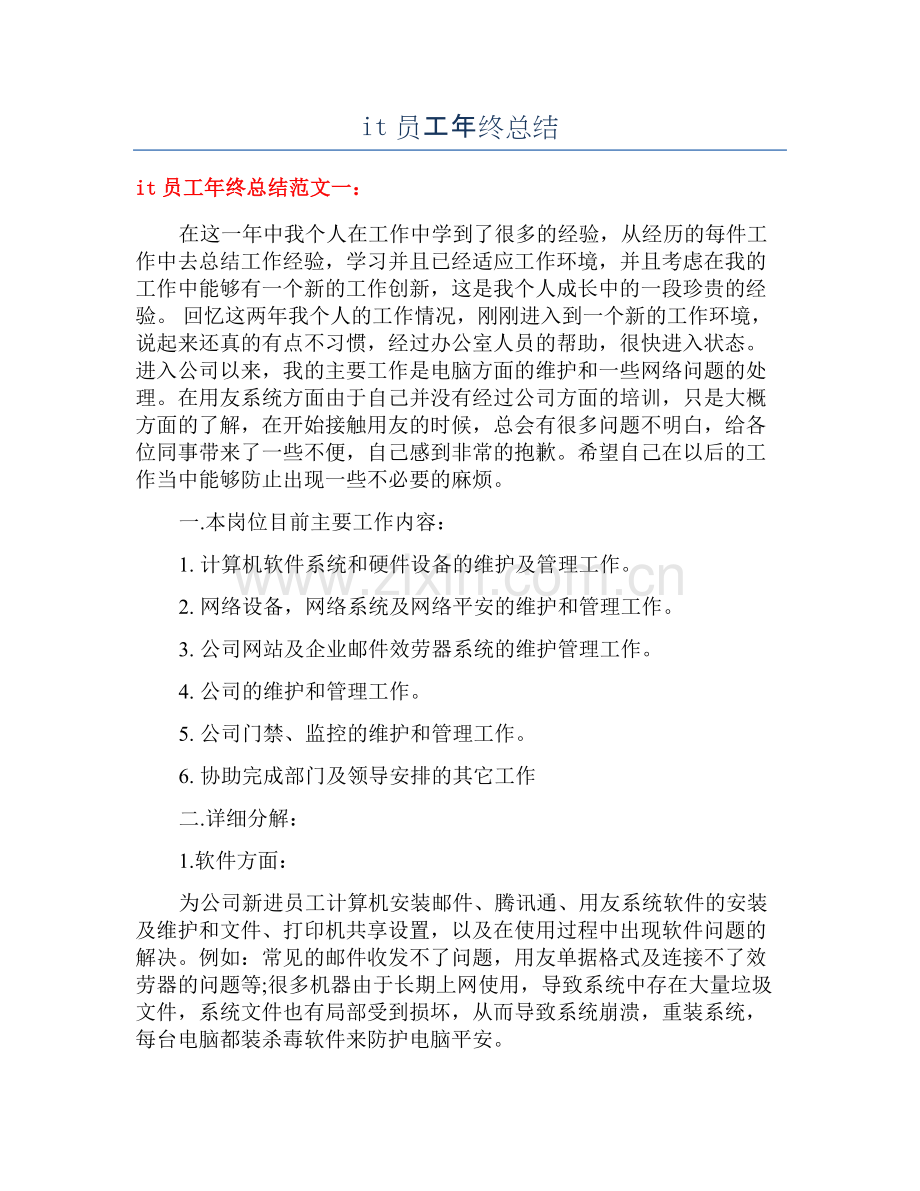 it员工年终总结.docx_第1页