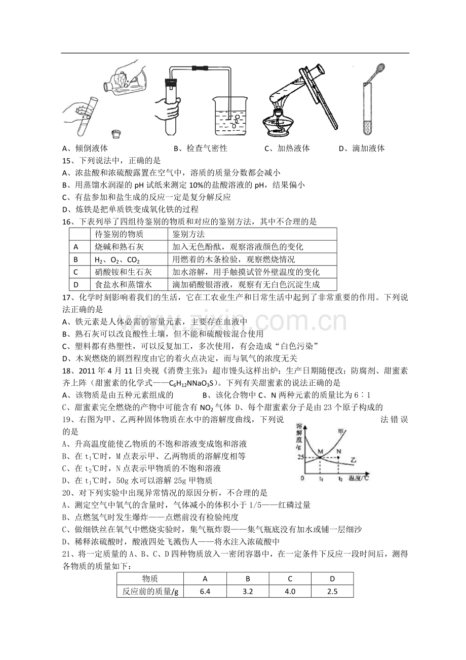 甘肃省兰州市中考化学试题及答案.doc_第2页