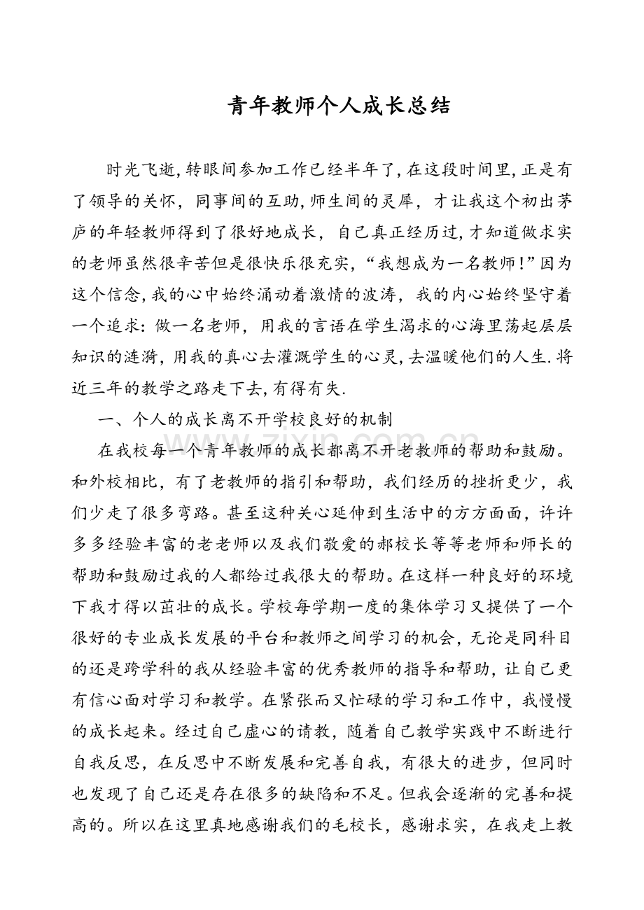 青年教师个人成长总结.doc_第1页