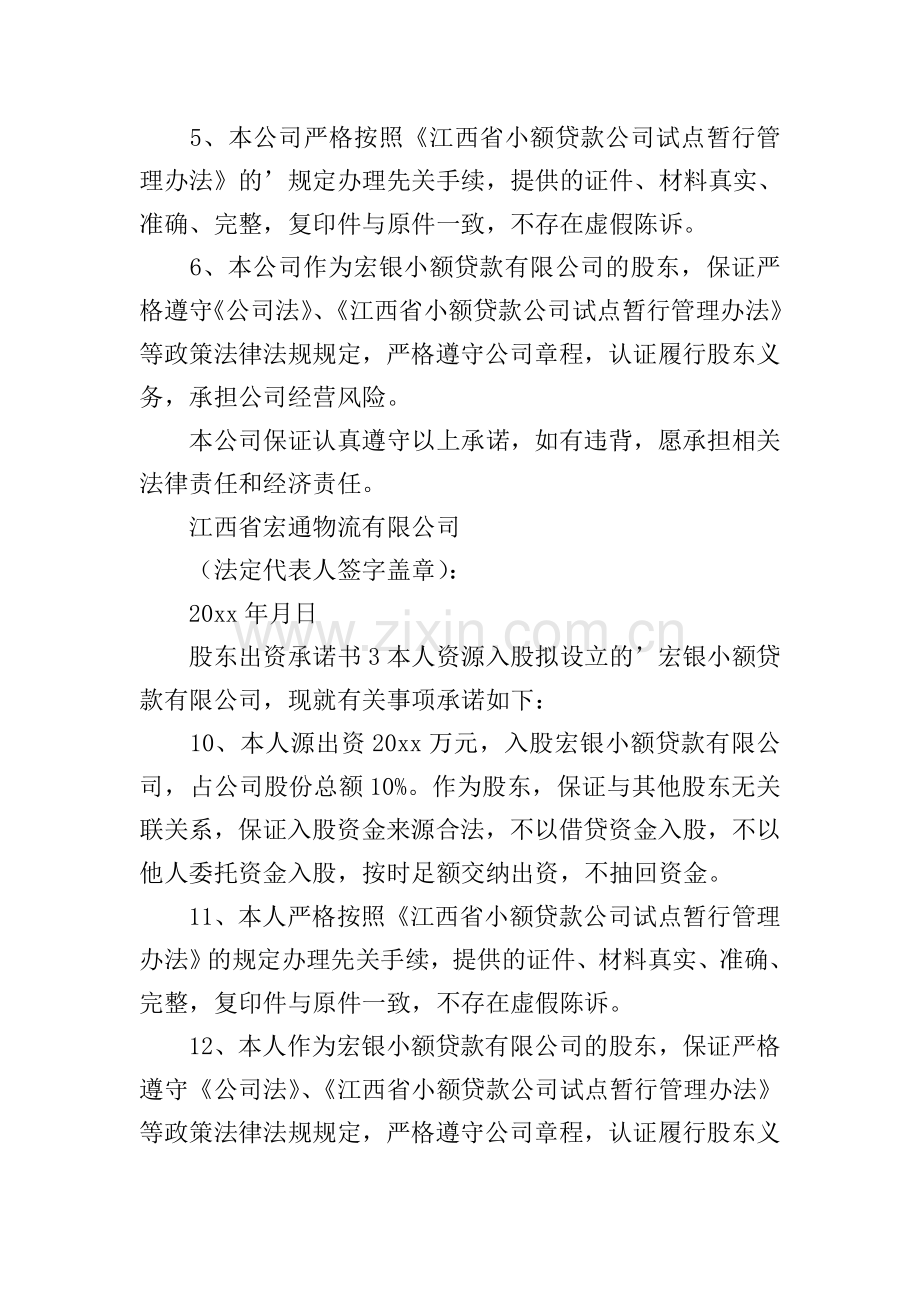 股东出资承诺书.doc_第2页