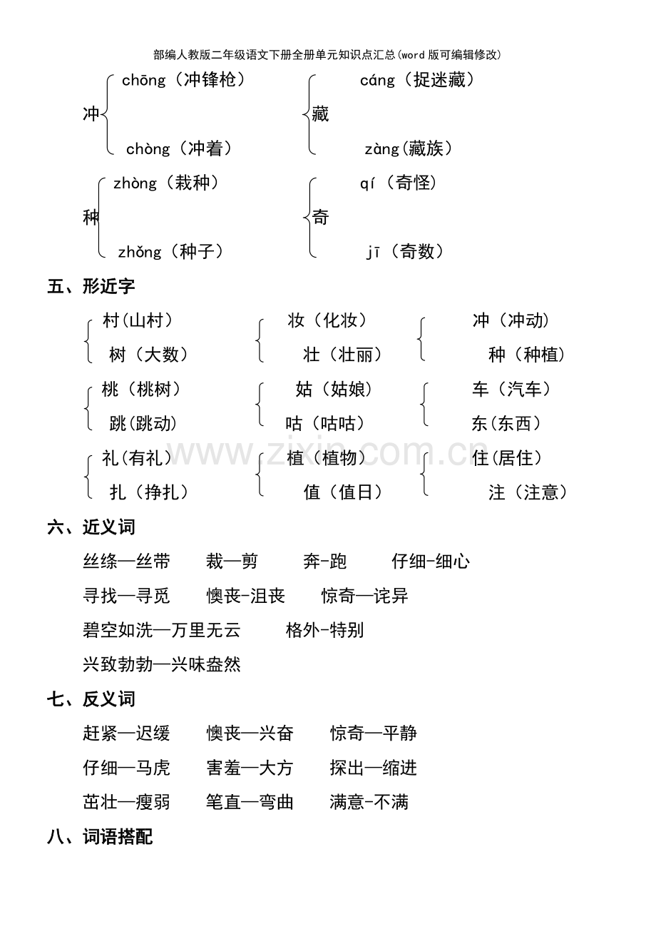 部编人教版二年级语文下册全册单元知识点汇总.pdf_第3页