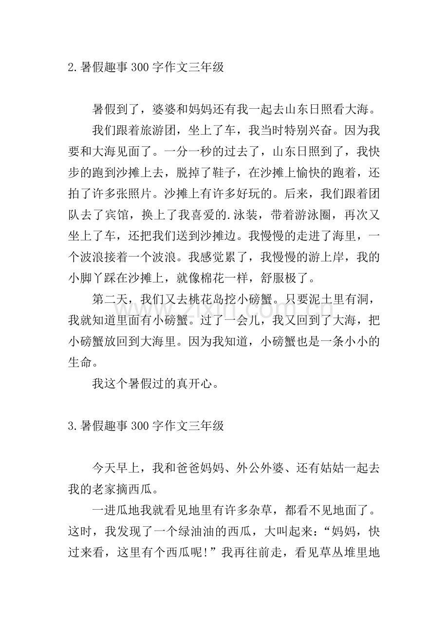 暑假趣事300字作文三年级.doc_第2页