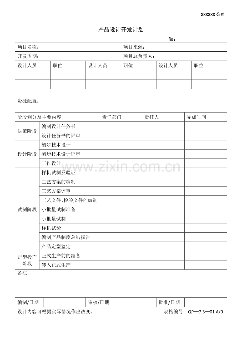 新产品设计开发全套记录文档.doc_第2页