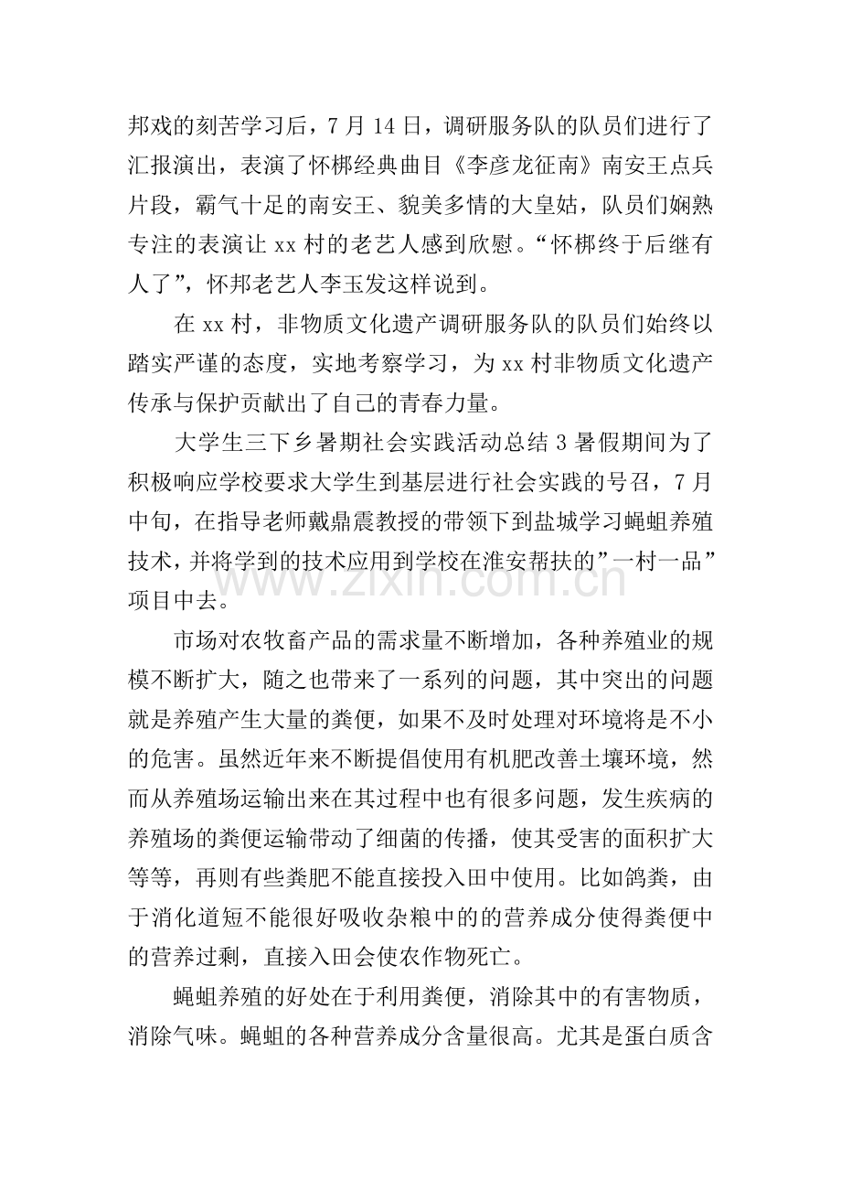 大学生三下乡暑期社会实践活动总结.doc_第3页