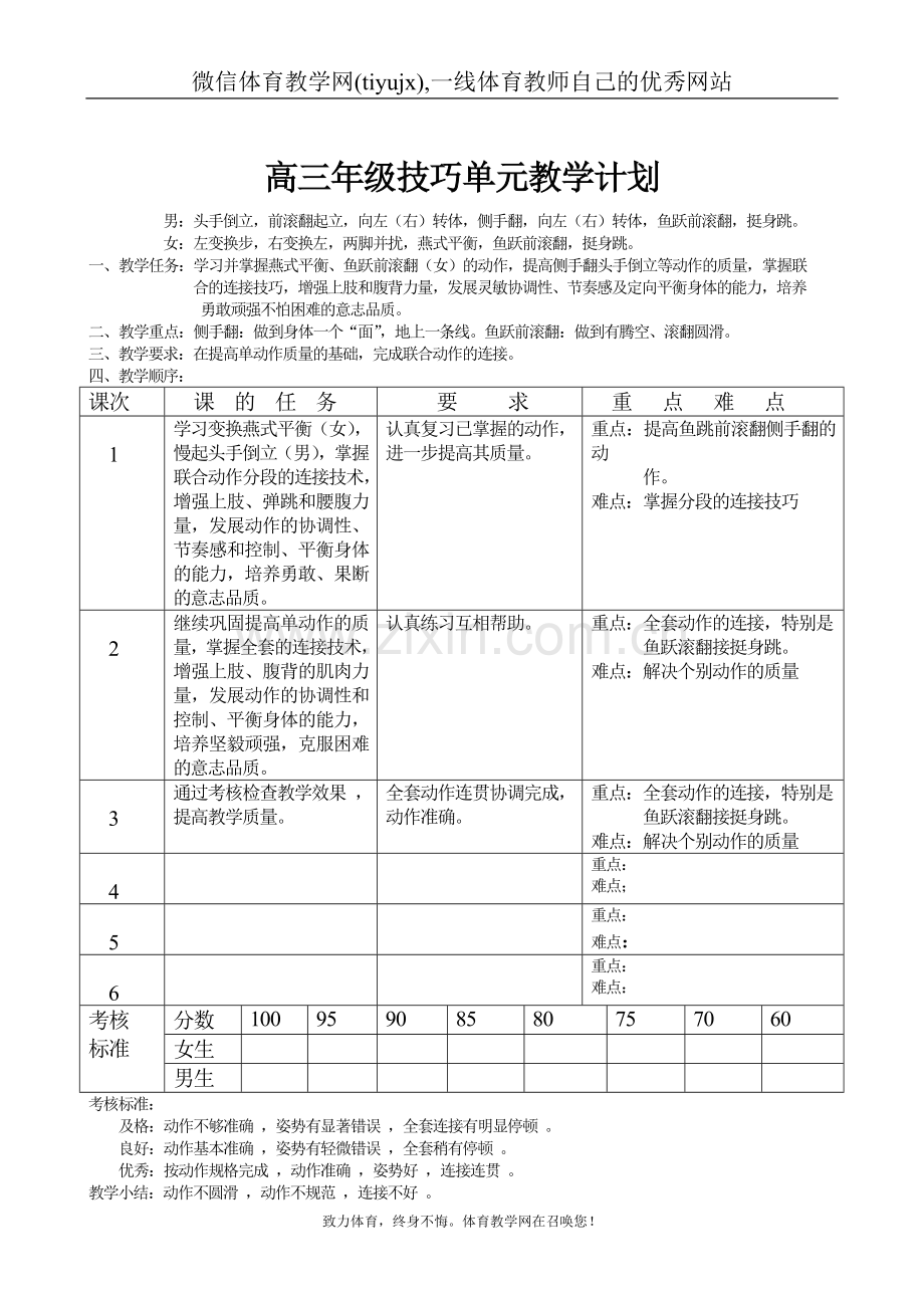 高中三年级体育与健康教案技巧.doc_第1页