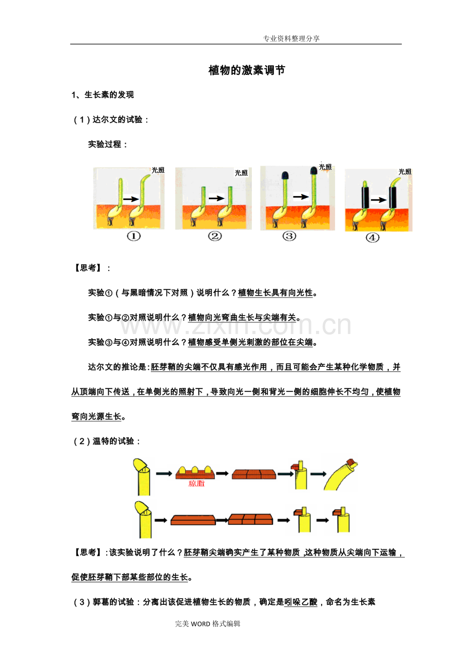 植物的激素调节[知识点笔记].doc_第1页